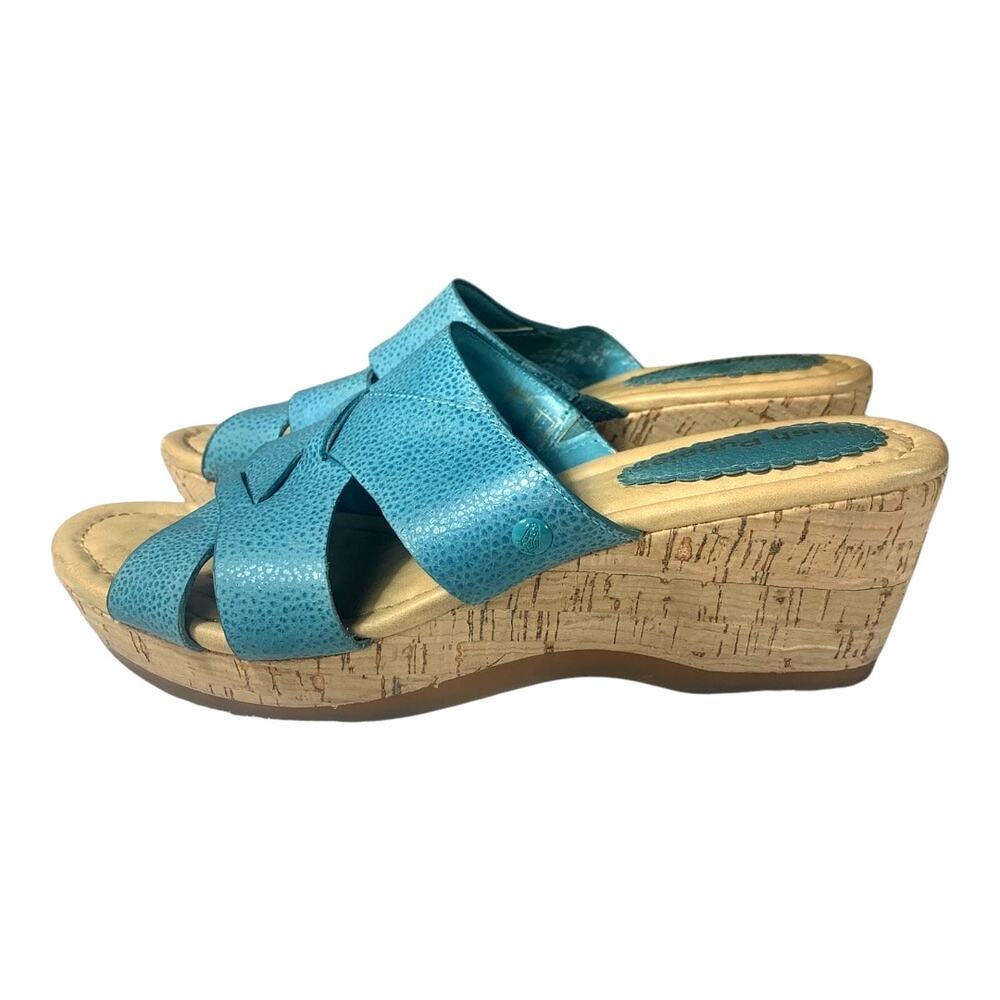 Hush Puppies Turquoise Wedge Slide Sandals